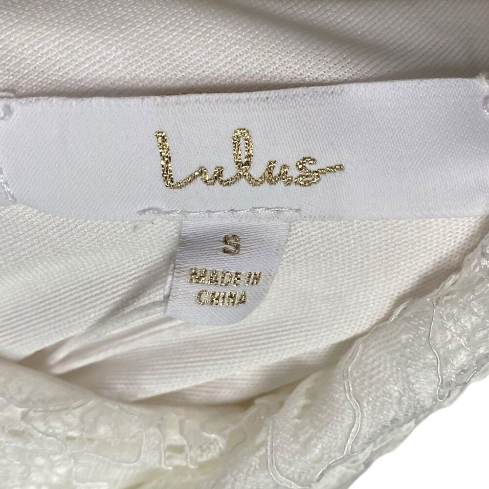 Lulus Maxi Wedding Dress Womens Small White Boho Lace Flawless Extravagance NWT - Picture 3 of 8